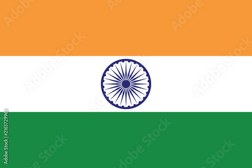 National Flag of India. Vector illustration of National Flag. Indian Independence Day. Indian tricolor background for 15th August, Republicday.