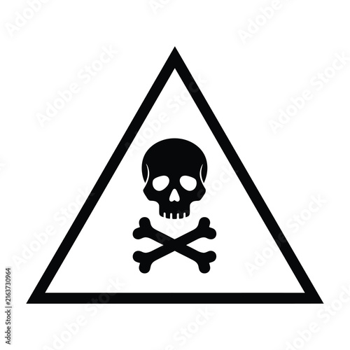 Obraz na plátne Skull and crossbones warning sign symbol