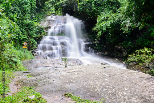 Canvastavla Mon Tha Than Waterfall in the rainy season at Doi Suthep-Pui National Park, Chia