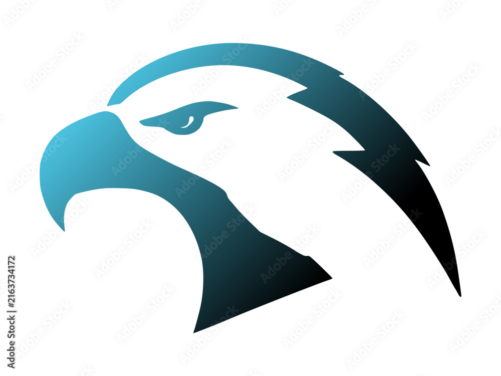 Naklejka premium Aquamarine Eagle Head Modern Design Art