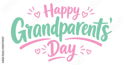 A stylish Grandparents Day greeting features elegant vector lettering.