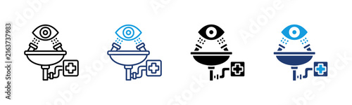 Eyewash icon set multiple style collection