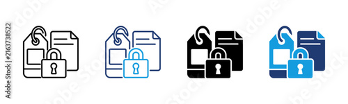 Tagout icon set multiple style collection