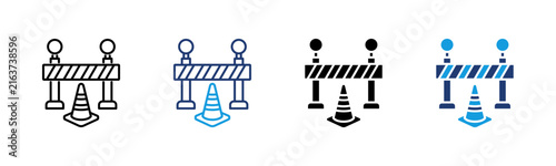 Barricade icon set multiple style collection