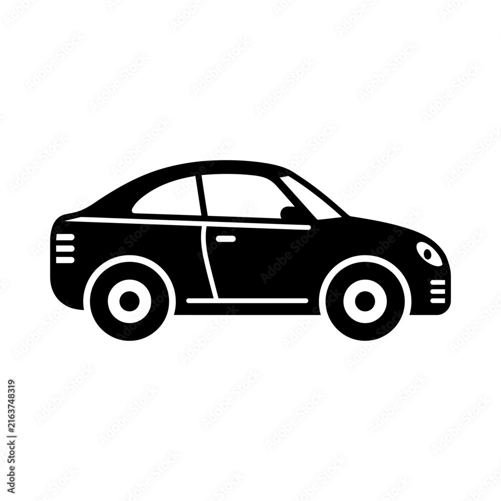 Fototapeta premium Isolated Silhouette of a Modern Sedan Car