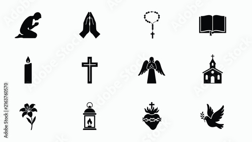 Fotografie Minimalist sacred symbols collection with high contrast black white grid fourtee