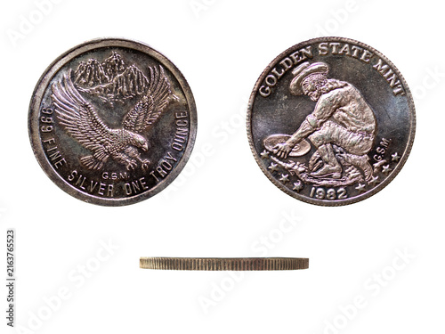 Foto Front and Back View of Golden State Mint Silver Round