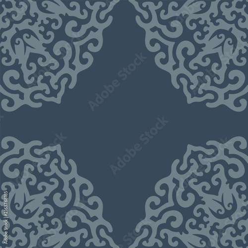 Dark eastern corner ornament pattern for wallpaper textiles interiors and decorative surfaces