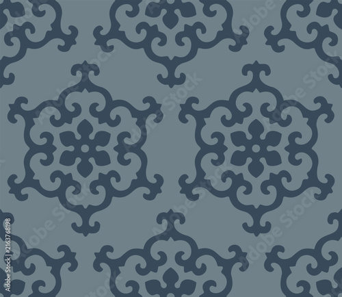 Dark eastern floral medallion pattern for wallpaper textiles upholstery and dramatic interior decor