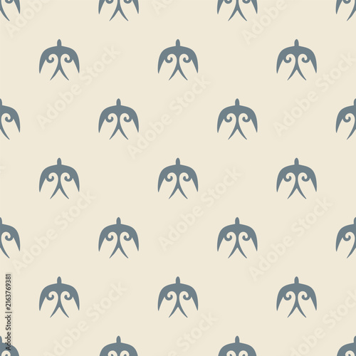 Repeating eastern swallow pattern for small scale textiles wallpaper stationery and decorative surfaces