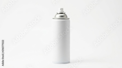 Blank white spray paint can isolated on a plain background