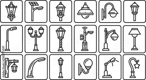 Collection of street light icons
