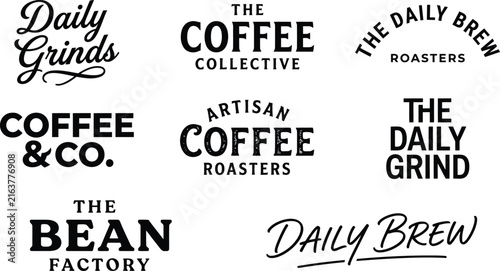 Vintage coffee shop logo collection