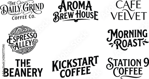 Vintage coffee shop logo collection