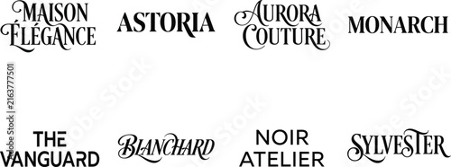 Elegant luxury fashion brand logos set
