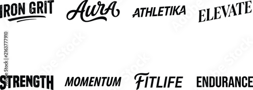 Vintage fitness and strength words