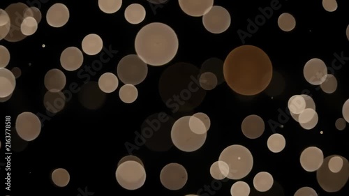 Premium luxury golden bokeh light particles overlay animation on black background.