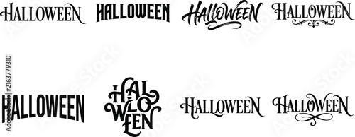 Halloween vintage style text designs