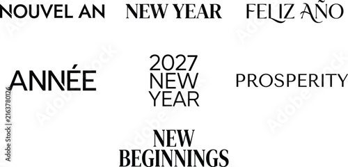 New year 2027 vintage typography design