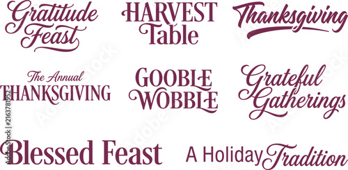 Thanksgiving and harvest festive text designs