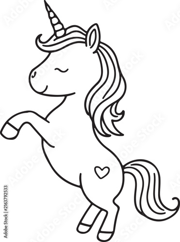 A black and white line art