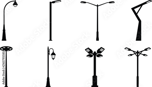 Foto Street Lamp Silhouette Collection Featuring Modern, Vintage, Solar, and Decorati
