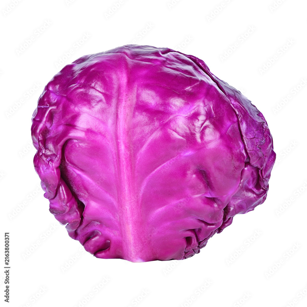 Fototapeta premium Fresh Red Cabbage Isolated on White Background.