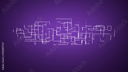 White technology circuit pattern on purple gradient background