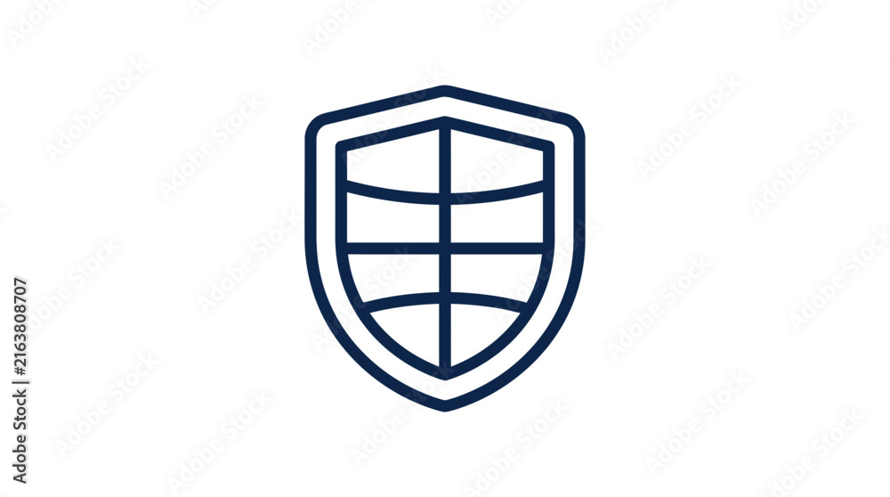 Naklejka premium Isolated shield icon with grid pattern