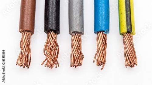 Close-up of stripped electrical wires showing copper strands.