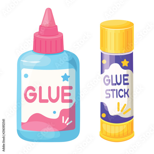 A vector cartoon image of a paper glue stick. Simple shapes, bright colors, soft shadows, and neat details. Suitable for educational, school, creative, and office supplies.