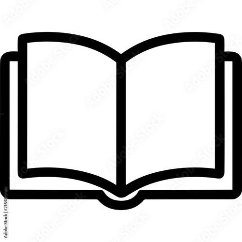 Open book line icon. Open book icon for library or reading application interface