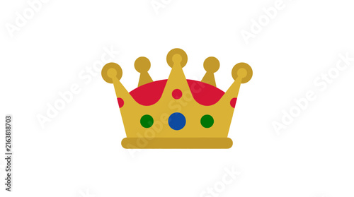 Quadro su tela Golden Royal Crown with Jewels Isolated