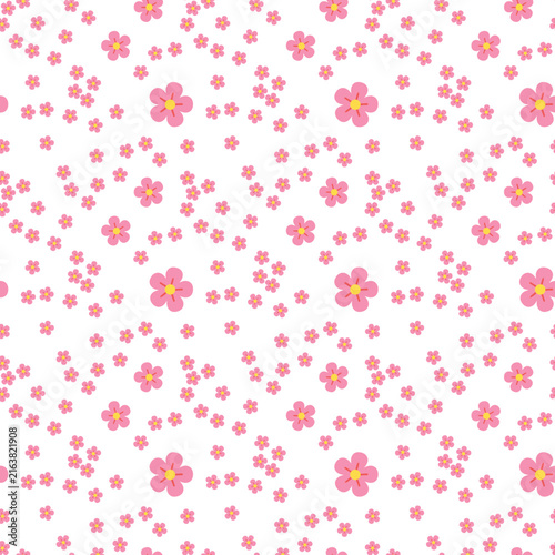 Seamless Pink Floral Botanical Pattern Background for Textile and Gift Wrap Design