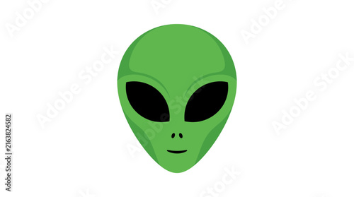 Green alien head sci fi extraterrestrial concept