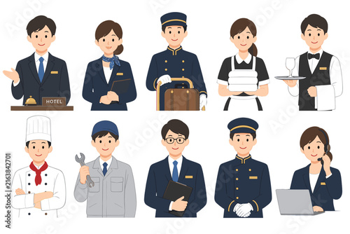 ビジネス制服の人物アイコンセット
