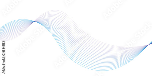 Three parallel wavy lines vector illustration for abstract graphic design elements.