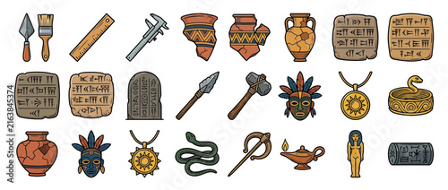 Ancient Artifacts and Archaeological Tools Collection