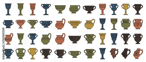 Collection of Ancient Pottery and Goblets