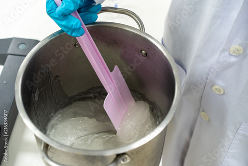 Mix the dough in a stainless steel tank.