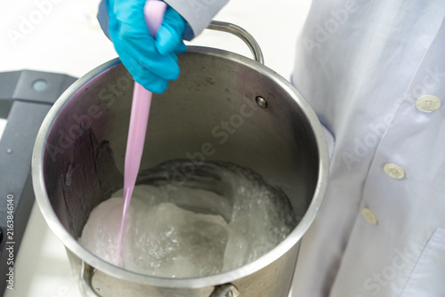 Mix the dough in a stainless steel tank.