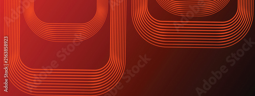 Orange Curved Lines on Red Gradient Background abstract