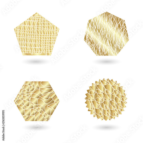 Fotografie Golden Hexagonal Patterns for Luxury Design and Branding on transparent backgrou