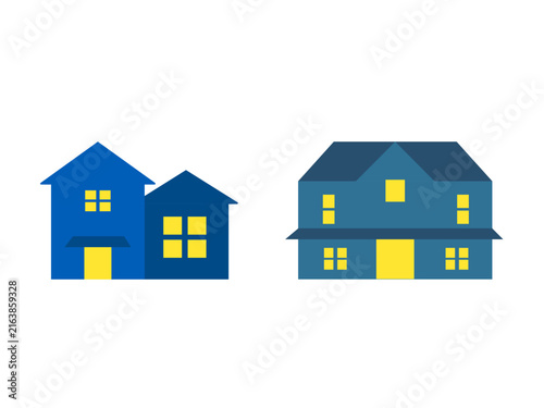 Colorful 3D Cube House Real Estate Icon, Modern Residential Property, Architecture and Housing Concept Illustration