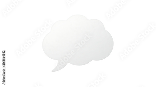 Minimalist white speech bubble icon isolated on transparent background for communication design