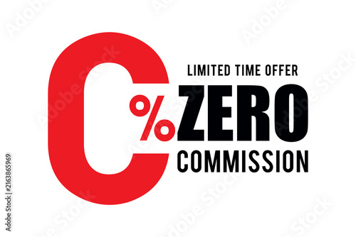 0 zero commission special offer banner template. 0 percents banner - zero commission special offer layout template.