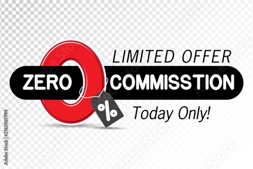 0 zero commission special offer banner template. 0 percents banner - zero commission special offer layout template.