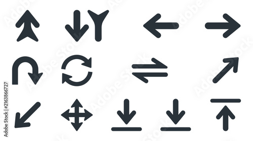 Directional arrow vector icons for navigation.