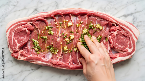 Obraz na płótnie raw meat on a cutting board