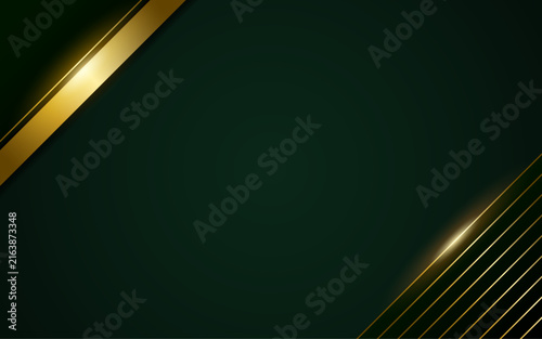 Luxury Emerald Green and Gold Lines Ornament with Elegant Metallic Border, Premium Minimal Corporate and Invitation Template